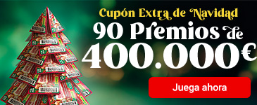 Cupón Extra de Navidad de la ONCE. 80 premios de 400.000 €. Juega ahora.