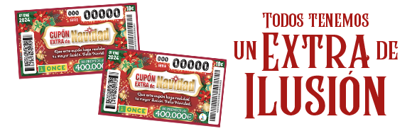 Cupón Extra de Navidad de la ONCE. Un extra de ilusión por solo 10 €. 80 premios de 400.000 €.