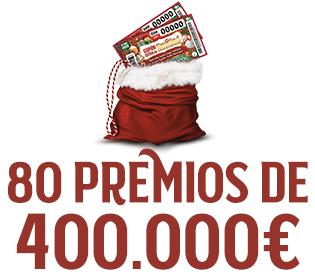 Cupón Extra de Navidad. Por solo 10€. 80 premios de 400.000 €.