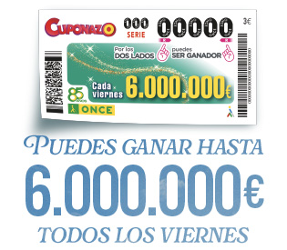 Cuponazo XXL, 15.000.000 €. Cuponazo, 9.000.000 €. Cada viernes.