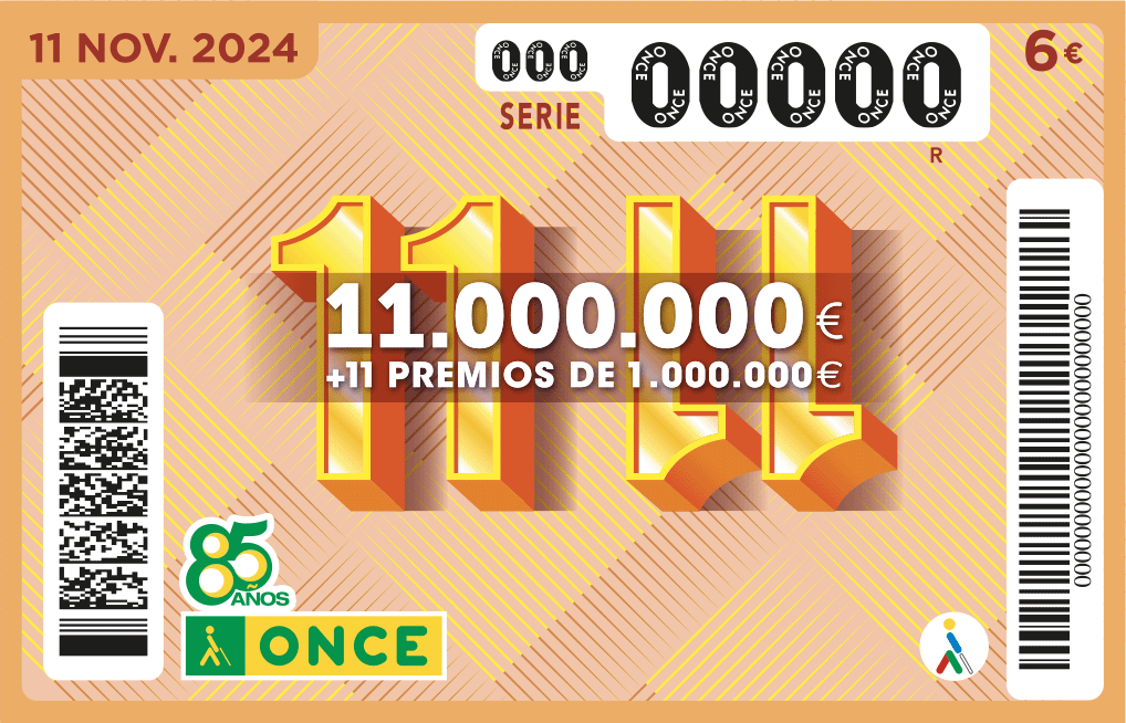 11 noviembre 2023. 11.000.000 € más 11 premios de 1.000.000 €.