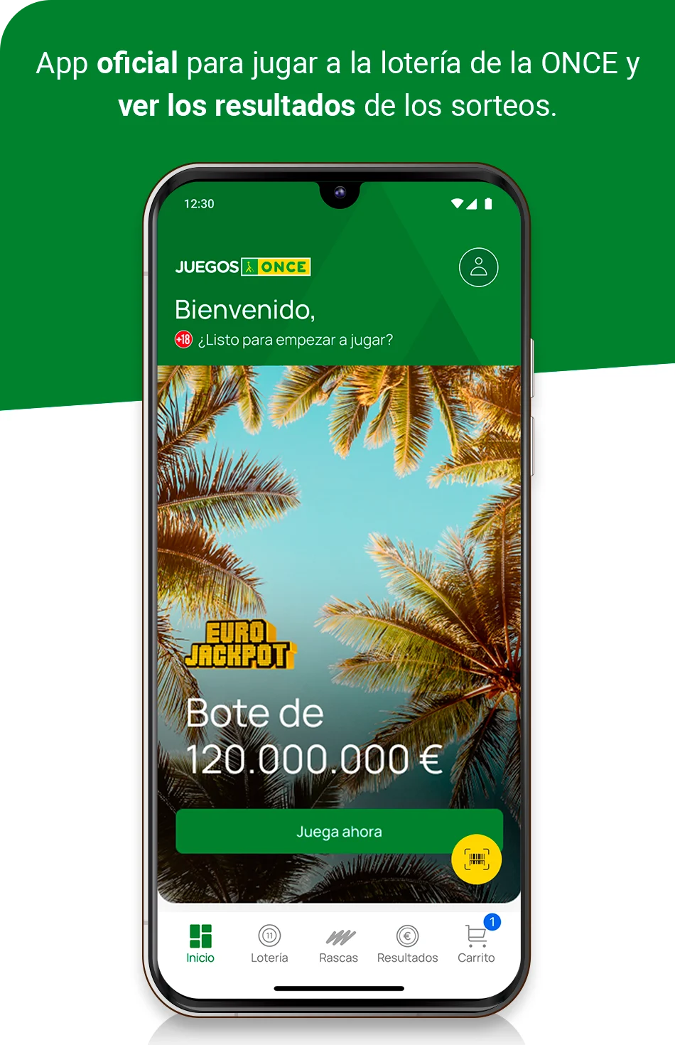 App oficial para jugar a lotería de la ONCE y ver los resultados de los sorteos.