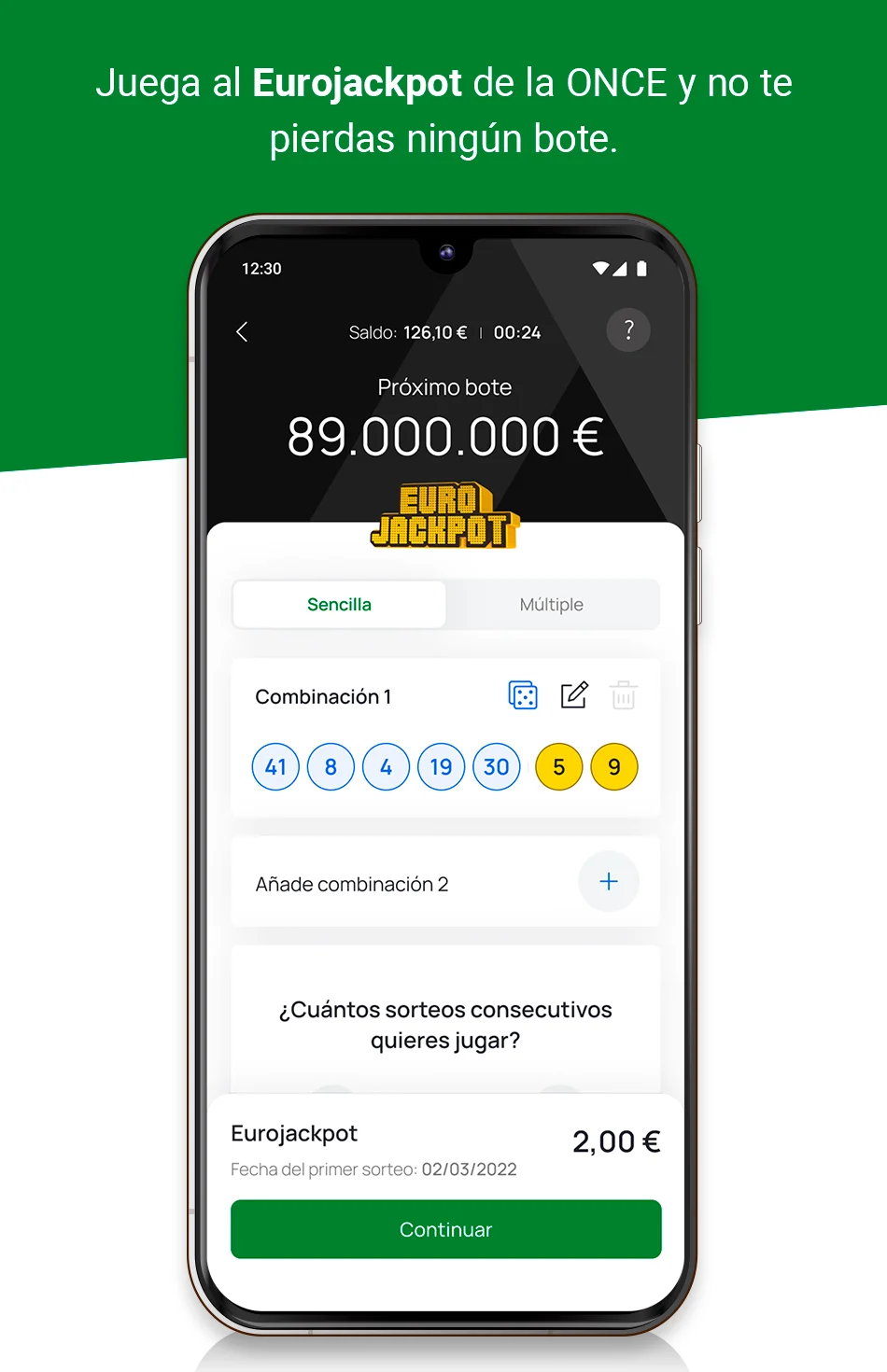 Juega al Eurojackpot de la ONCE y no te pierdas ningún bote.