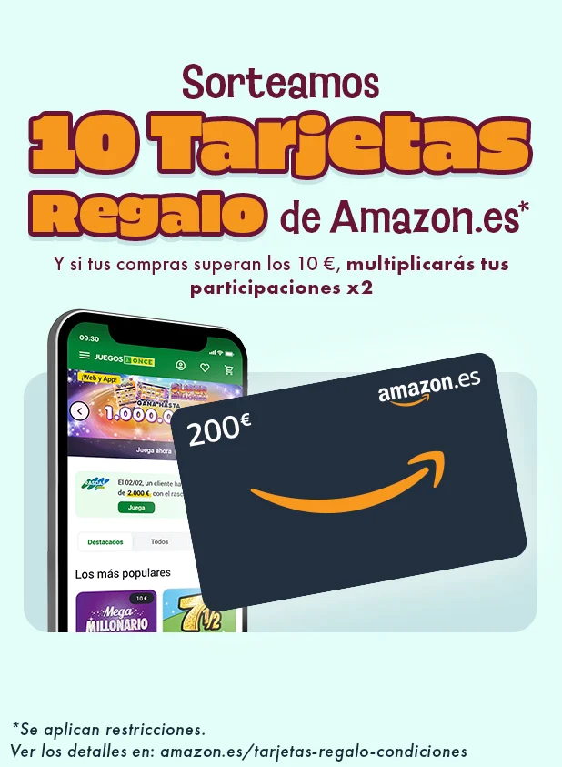 Sorteamos 10 Tarjetas Regalo de Amazon.es. Y si tus compras superan los 10 €, multiplicarás tus participaciones x2.