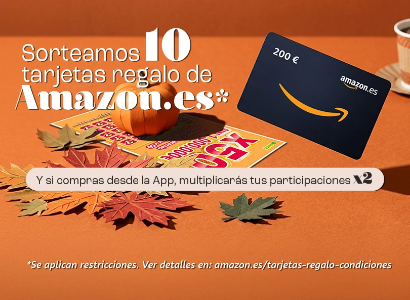 Sorteamos 10 Tarjetas Regalo de Amazon.es*. Y si compras desde la App, multiplicarás tus participaciones x2.