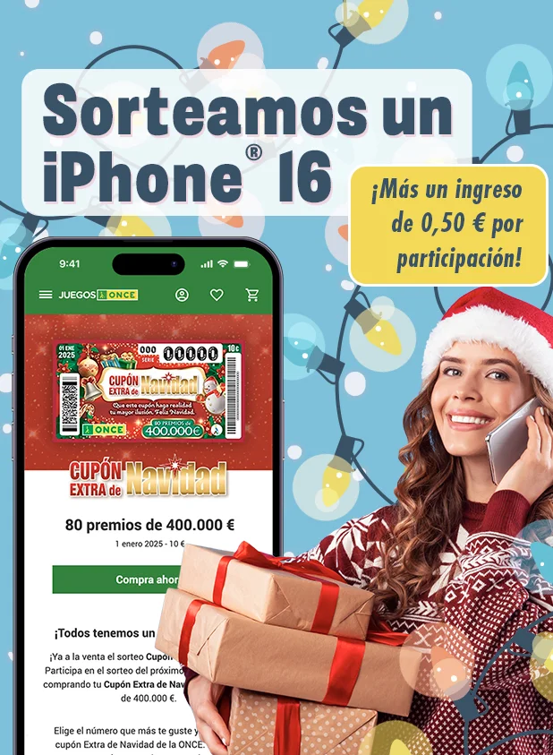 Sorteamos un iPhone® 16 de 256 GB. ¡Más un ingreso de 0,50 € por participación! Participa.