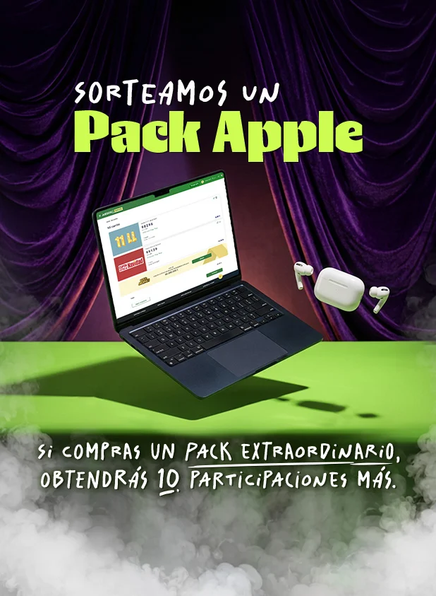 Sorteamos un Pack Apple. Si compras el Pack Extraordinario, obtendrás 10 participaciones más.