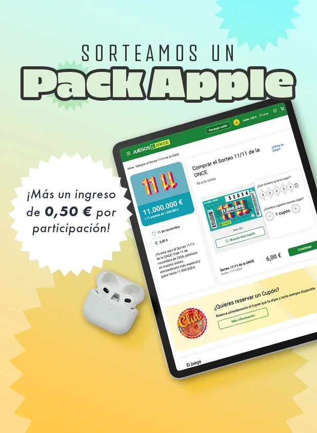 Sorteamos un Pack Apple. ¡Más un ingreso de 0,50 € por participación! Participa.