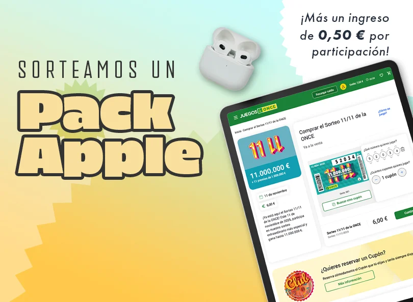Sorteamos un Pack Apple. ¡Más un ingreso de 0,50 € por participación! Participa.