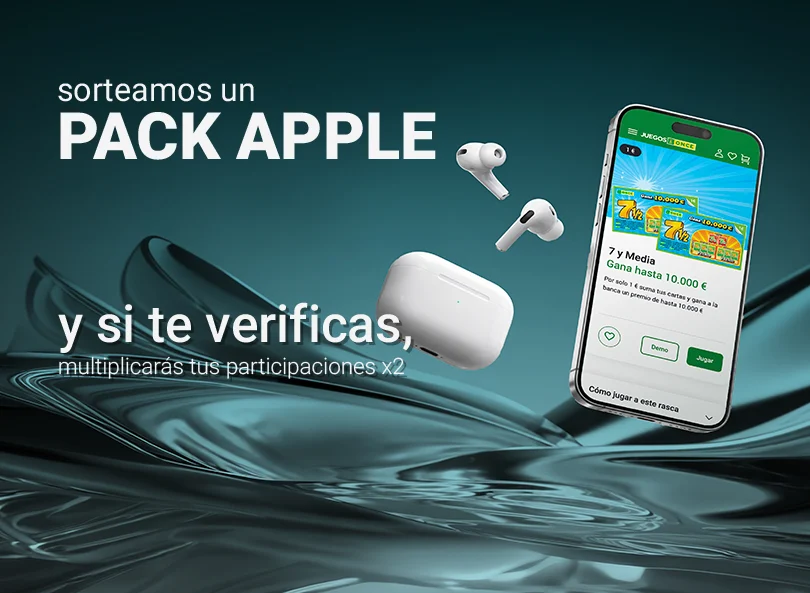 Sorteamos un Pack Apple. Y si te verificas, multiplicarás tus participaciones x2.